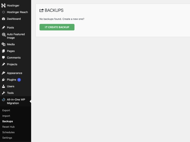 All-in-One Migration WordPress plugin
