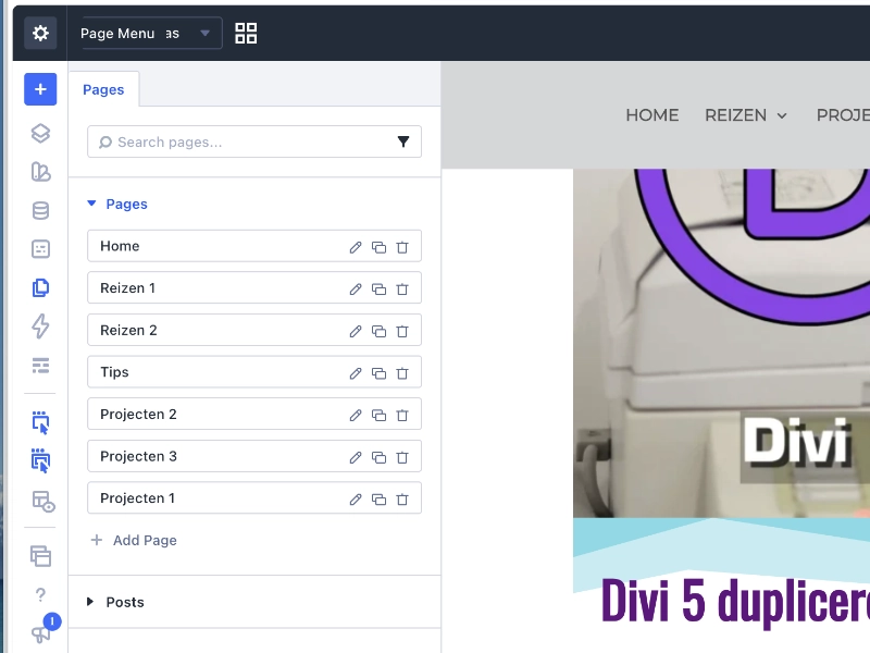 Divi 5 Pagina dupliceren Divi 5 Pagina dupliceren