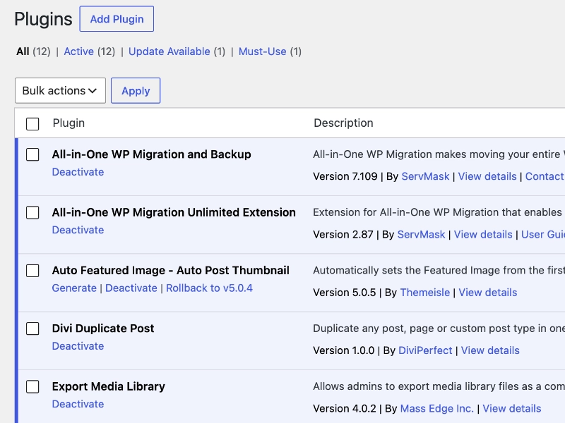 All-in-One Migration WordPress plugin